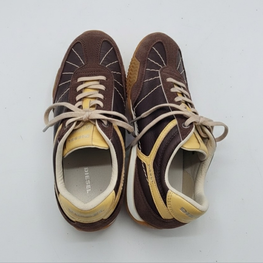 DIESEL DACOSTA Men's Brown Suede & Leather Low-Top Sneakers Size 8 M, 9.5 W